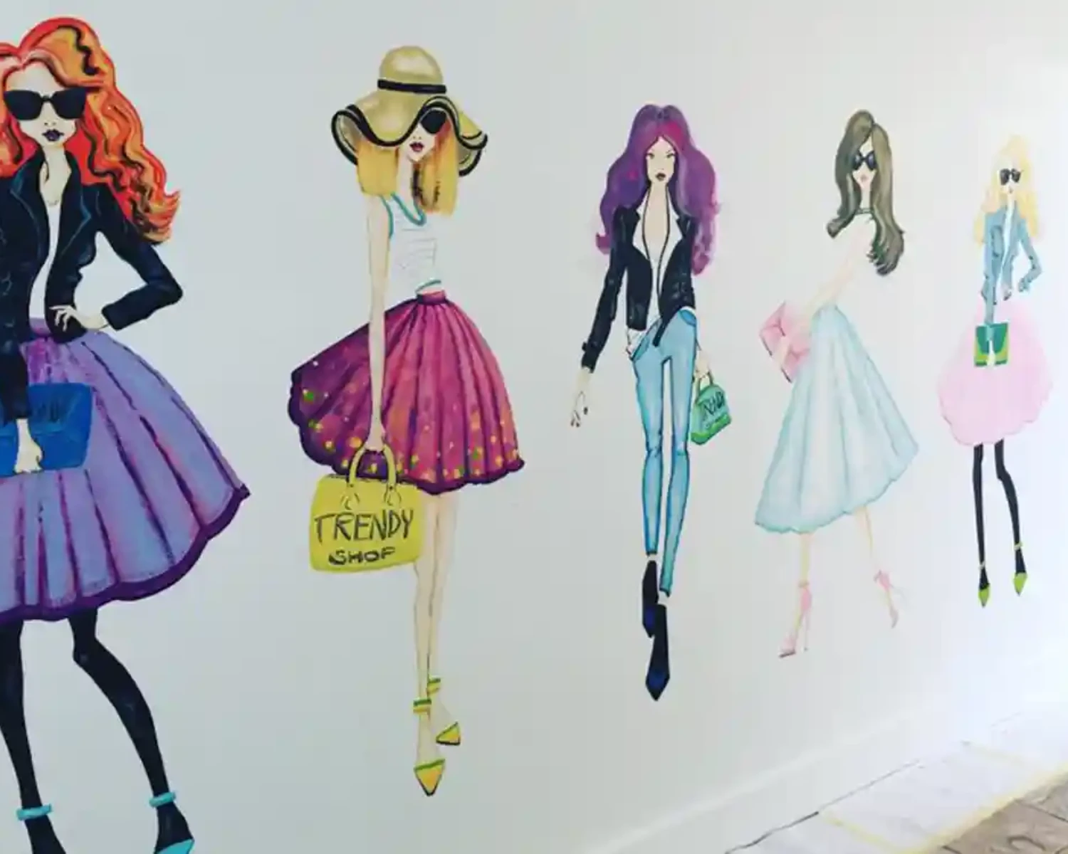 Maľba na stenu - Obchod s módou - Trendy Shop