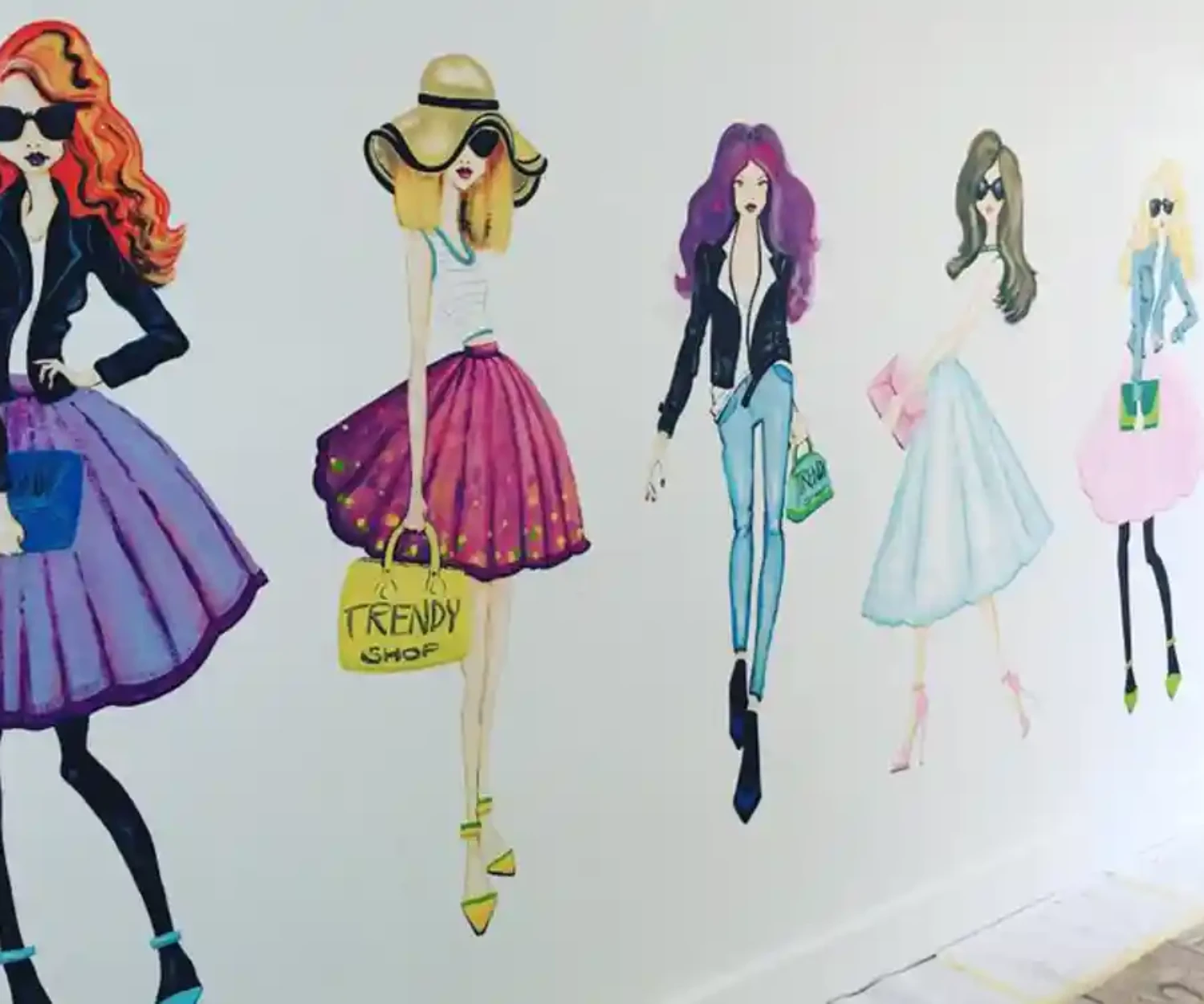 Maľba na stenu - Obchod s módou - Trendy Shop