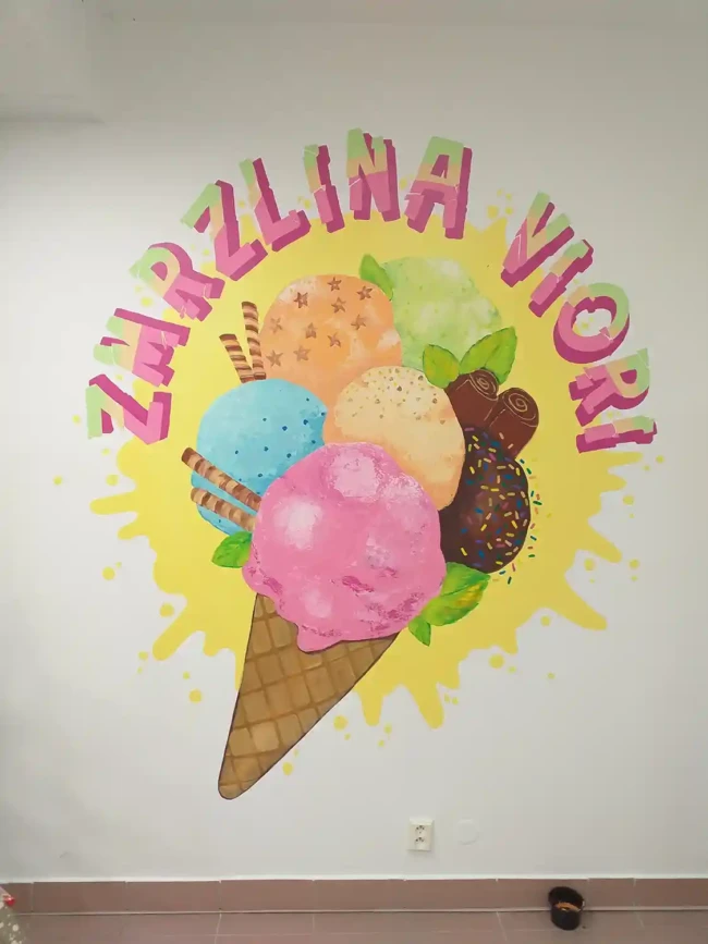 Malba na stenu Zmrzlina Viori 1