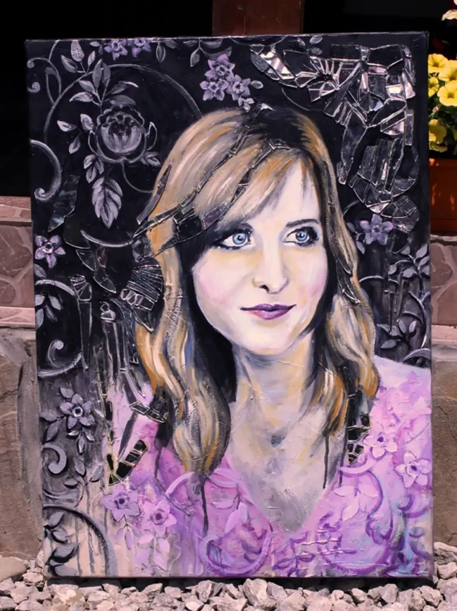 Portret s kvetinami