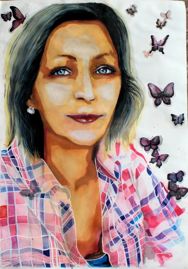 Portret s motylmi